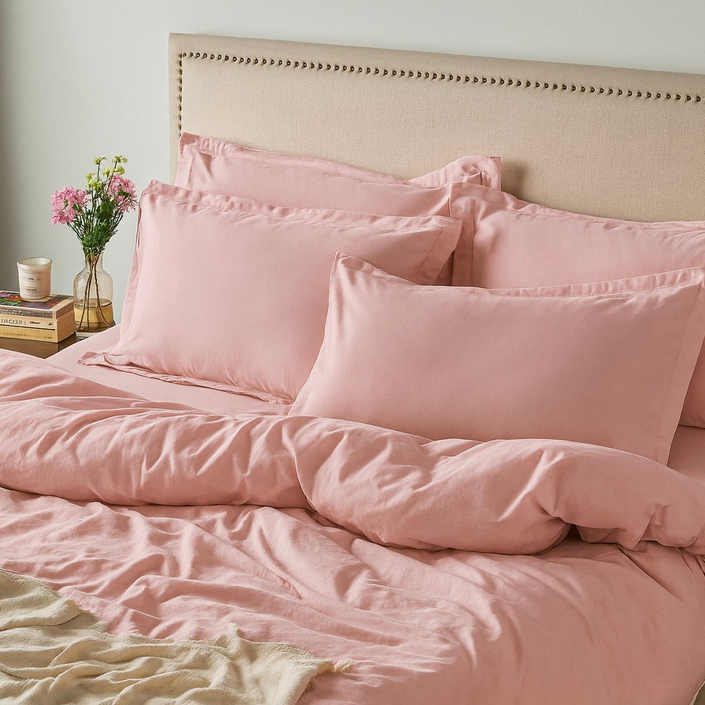 Classic Hotel Sheet Set | 300 Thread Count | Fitted Queen | Powder Pink
