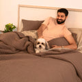 Cambric Cotton Quilted Bed Cover | King | Walnut