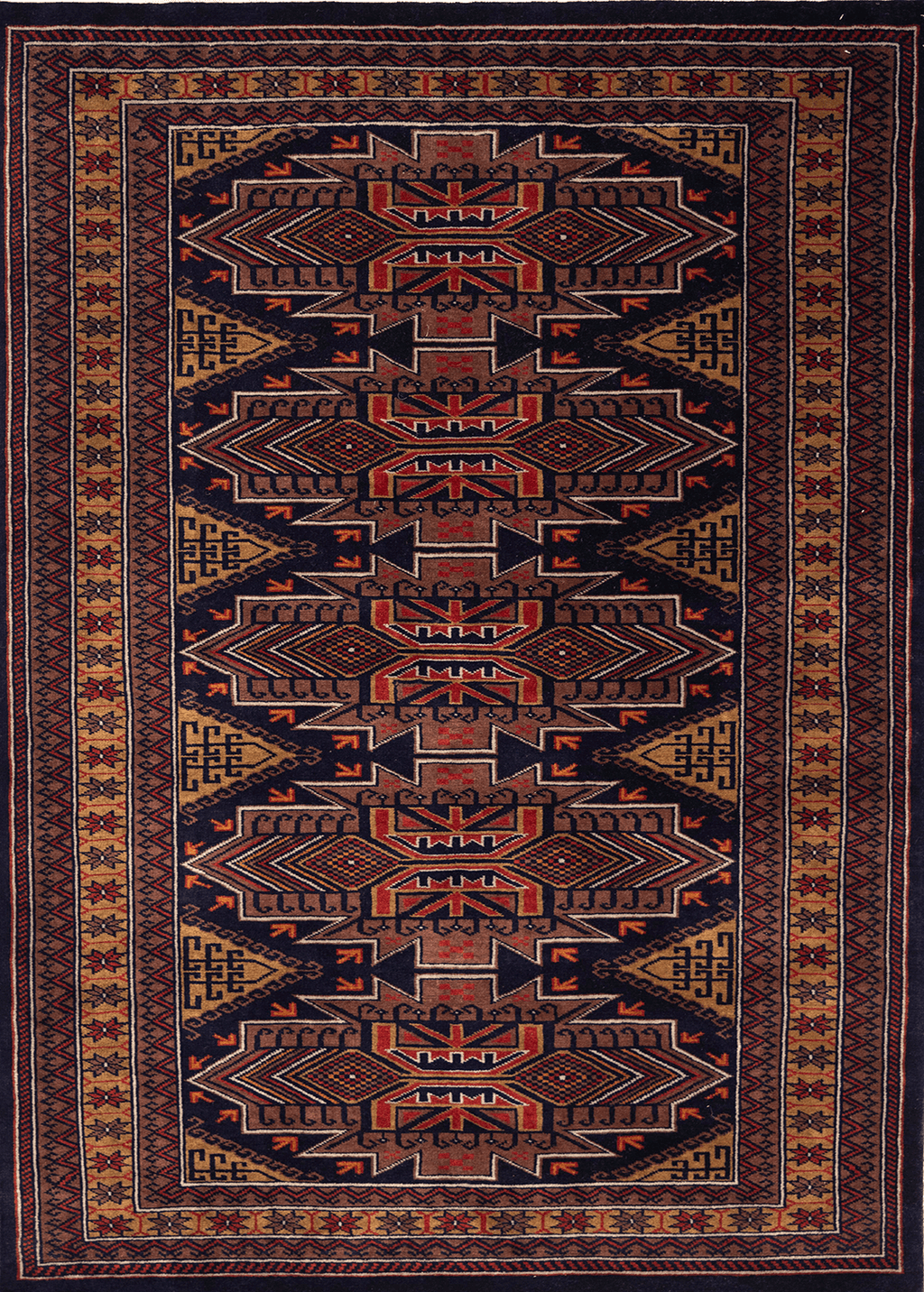 Tribal Navy-red — Venjara Carpets
