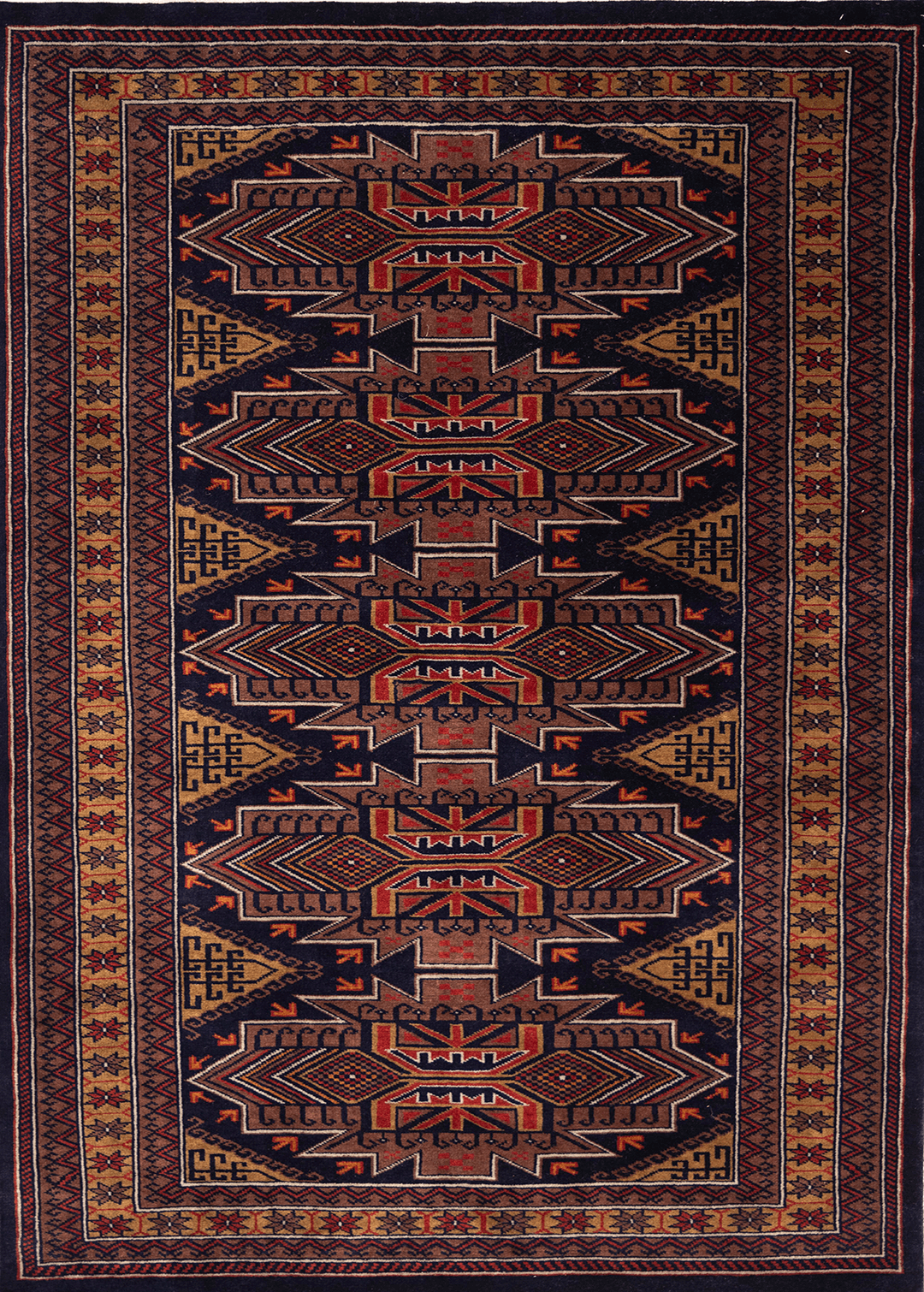 Tribal Navy-red — Venjara Carpets