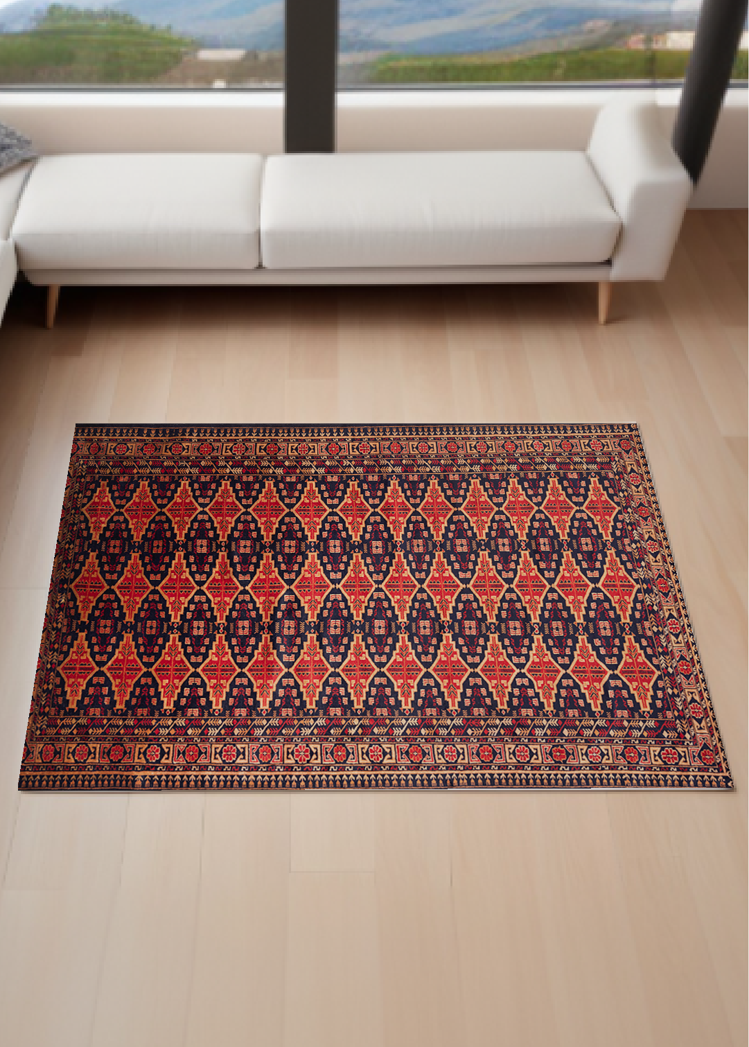 Tribal Blue-red — Venjara Carpets