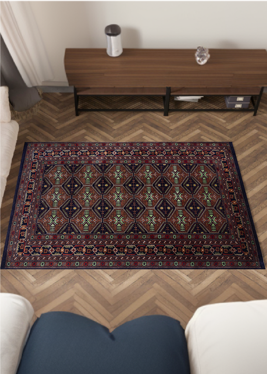 Tribal Red-green — Venjara Carpets