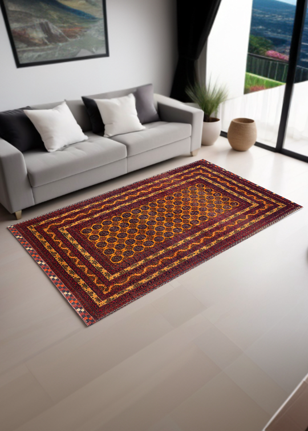 Afghani Red-orange — Venjara Carpets