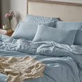 Piping Hotel Pillowcase Pair | 300 Thread Count | Standard | Sky Blue