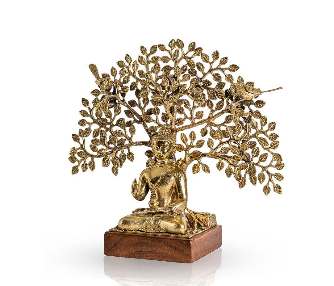Brass Mahabodhi Tree with Buddha