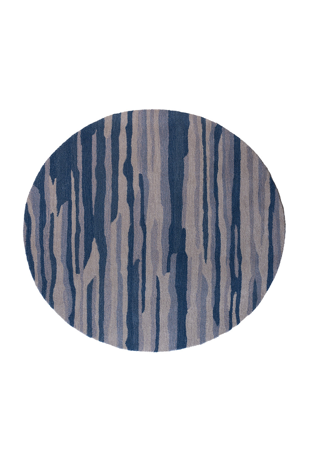 Blue Round Rug — Venjara Carpets