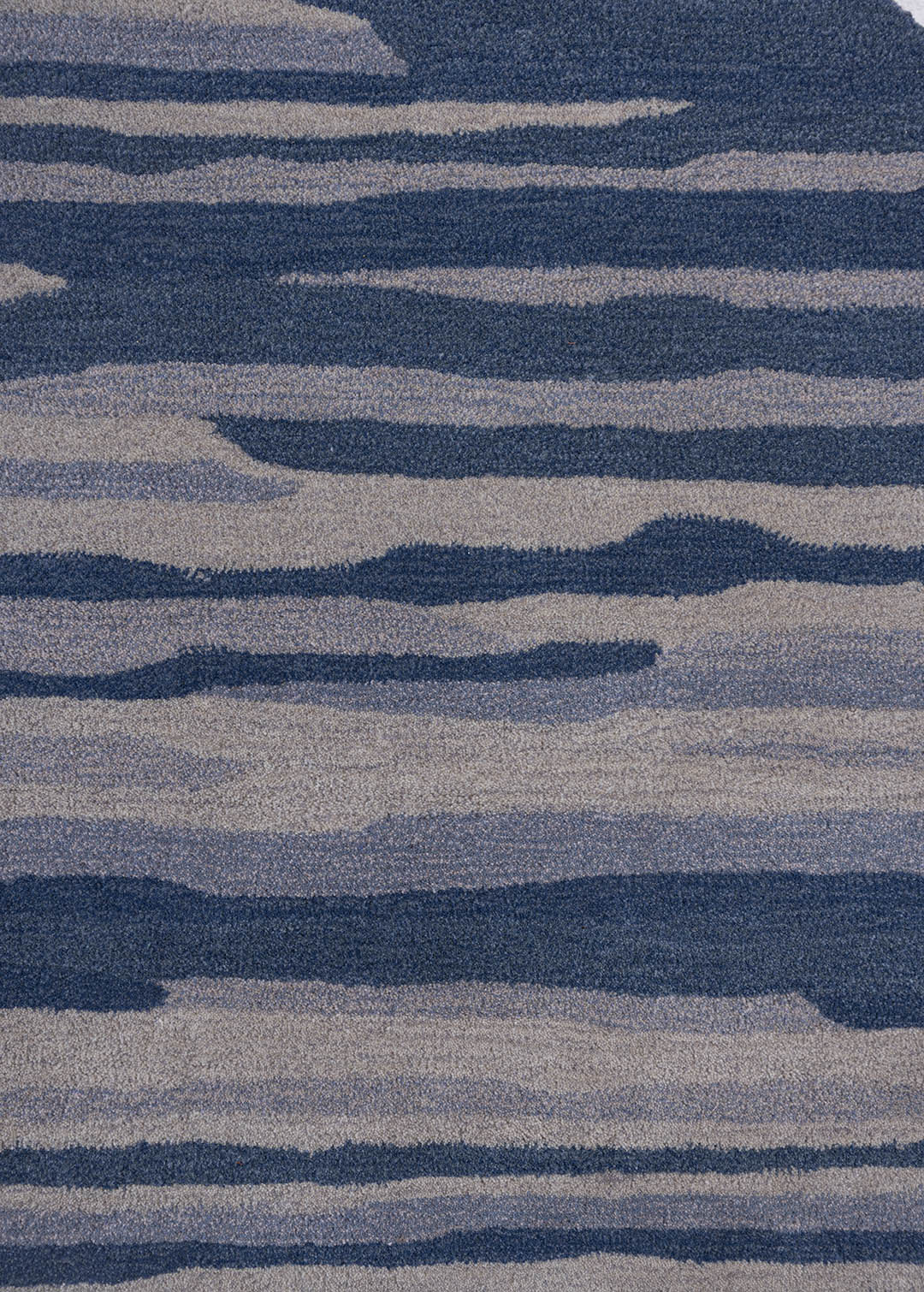 Blue Round Rug — Venjara Carpets