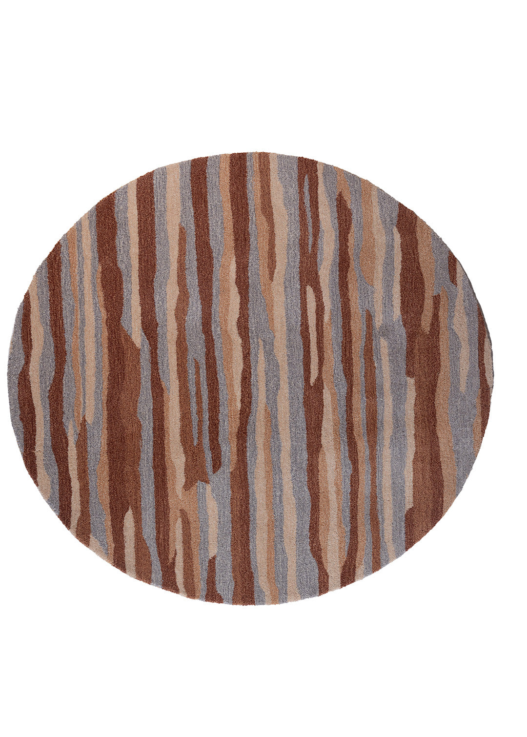 Brown Round Rug — Venjara Carpets