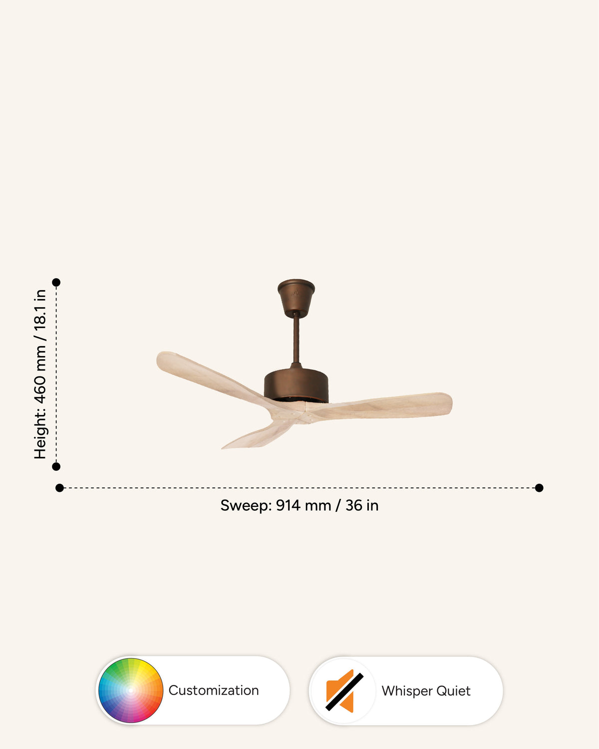 Mini Cherry – Modern Wooden Fan