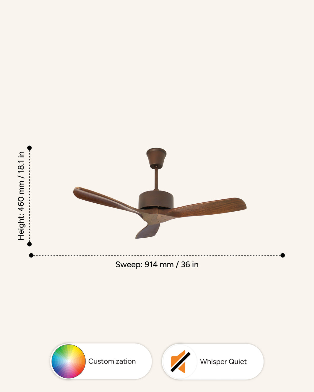 Mini Cherry – Modern Wooden Fan