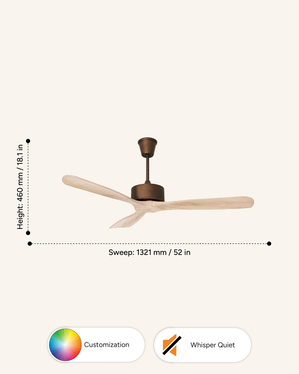 Cherry - Modern Wooden Fan