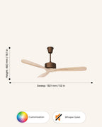 Cherry - Modern Wooden Fan