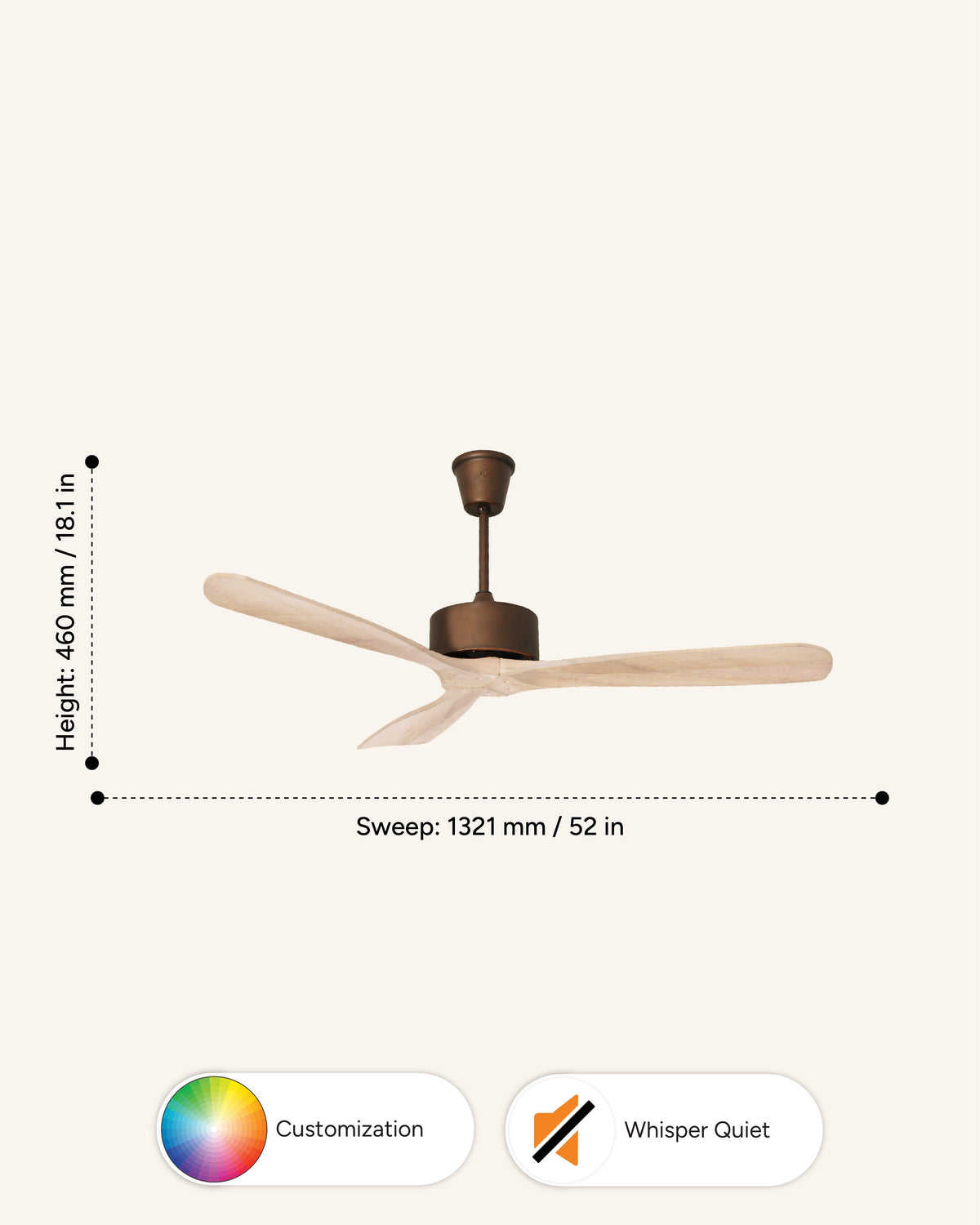 Cherry - Modern Wooden Fan