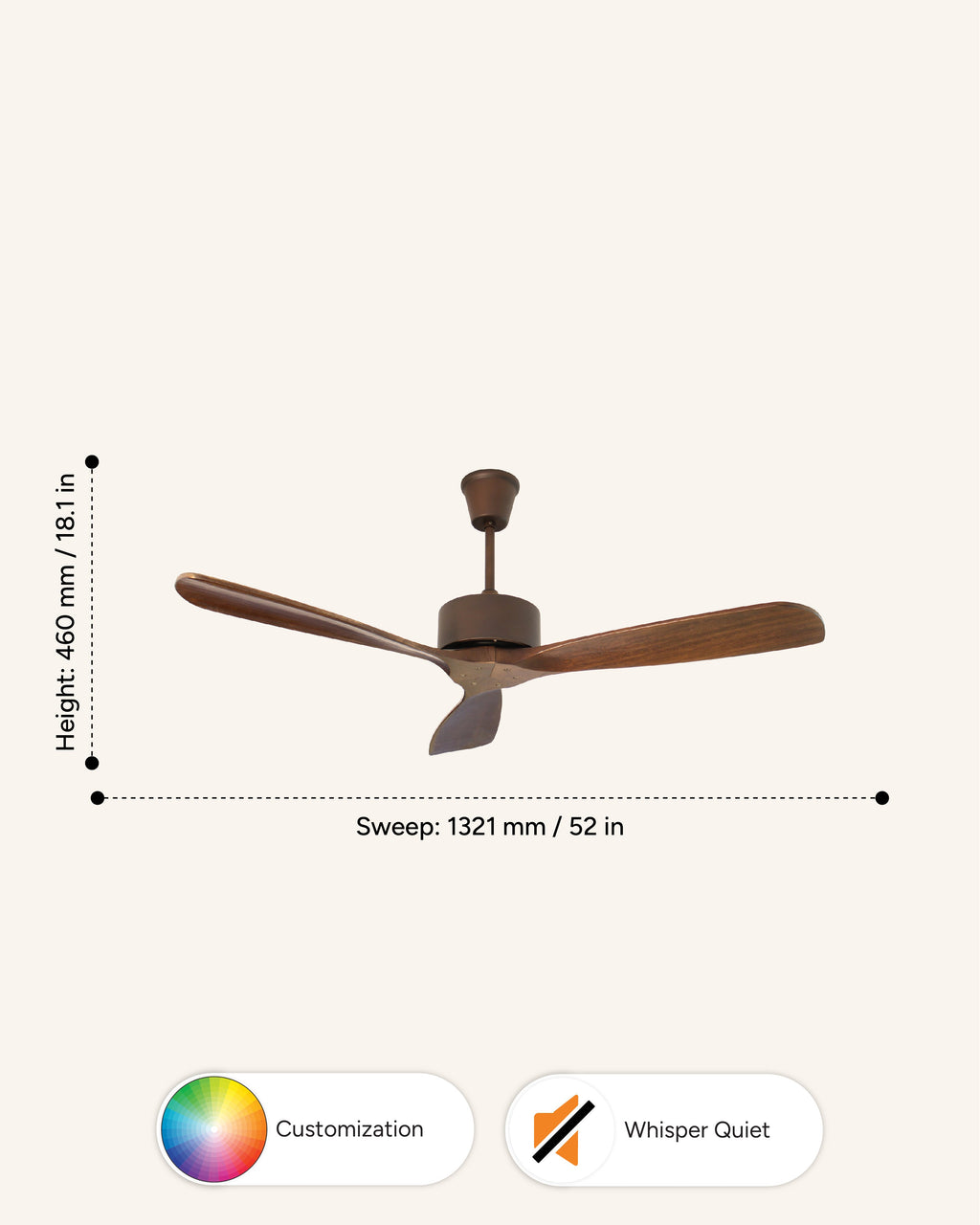 Cherry - Modern Wooden Fan