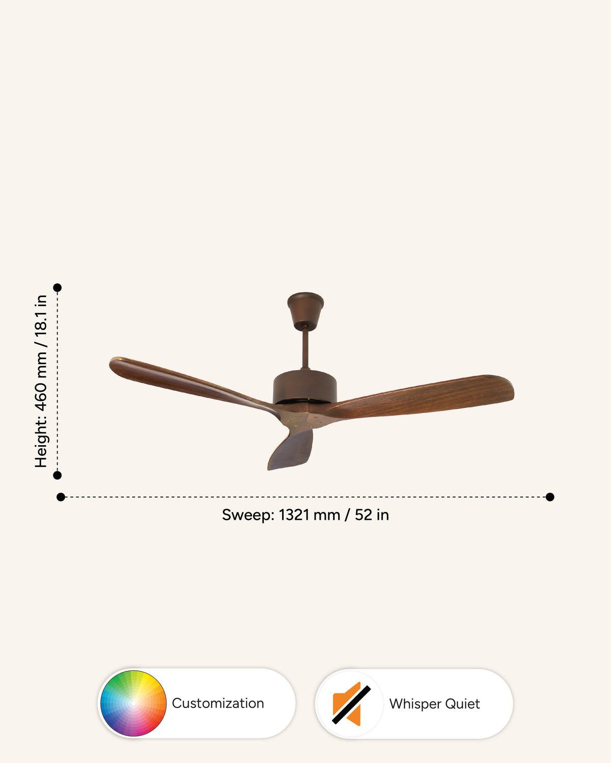 Cherry - Modern Wooden Fan