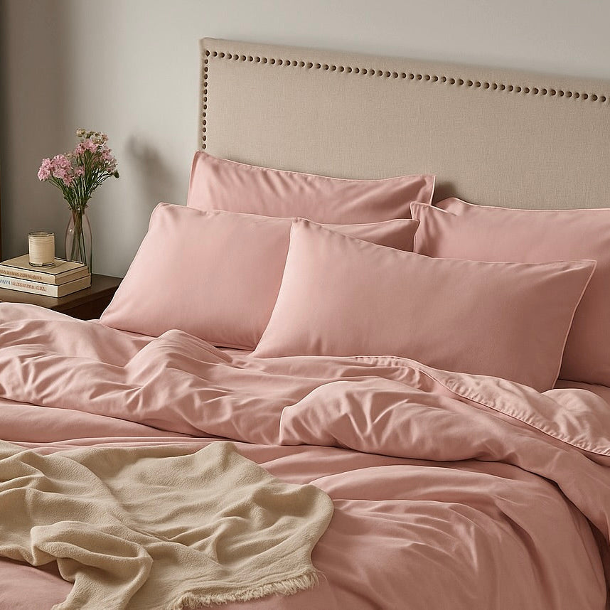 Clearance Duvet Cover | Hotel | King | Piping Powder Pink