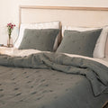 Cloud Cotton Gauze Quilted Bed Cover | King | Pacific Blue