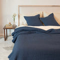 Cambric Cotton Quilted Bed Cover | King | Indigo