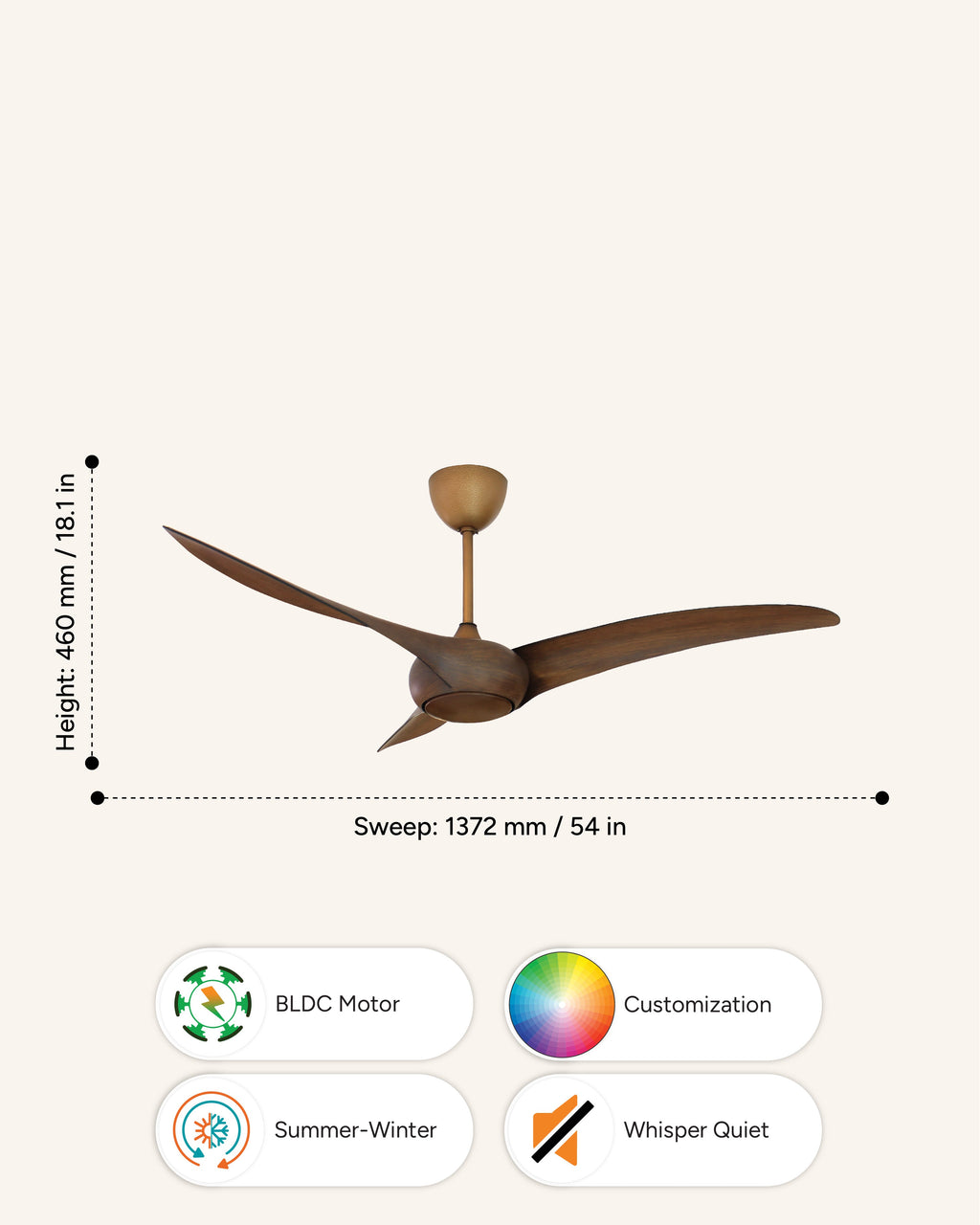 Feather - Modern Wooden Fan