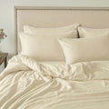 Piping Luxe Sheet Set | 600 Thread Count | Fitted Queen | Ivory