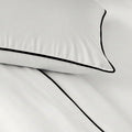 Piping Hotel Pillowcase Pair | 300 Thread Count | Standard | White with Black Piping