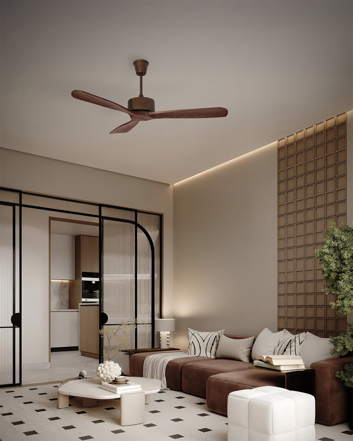 Cherry - Modern Wooden Fan