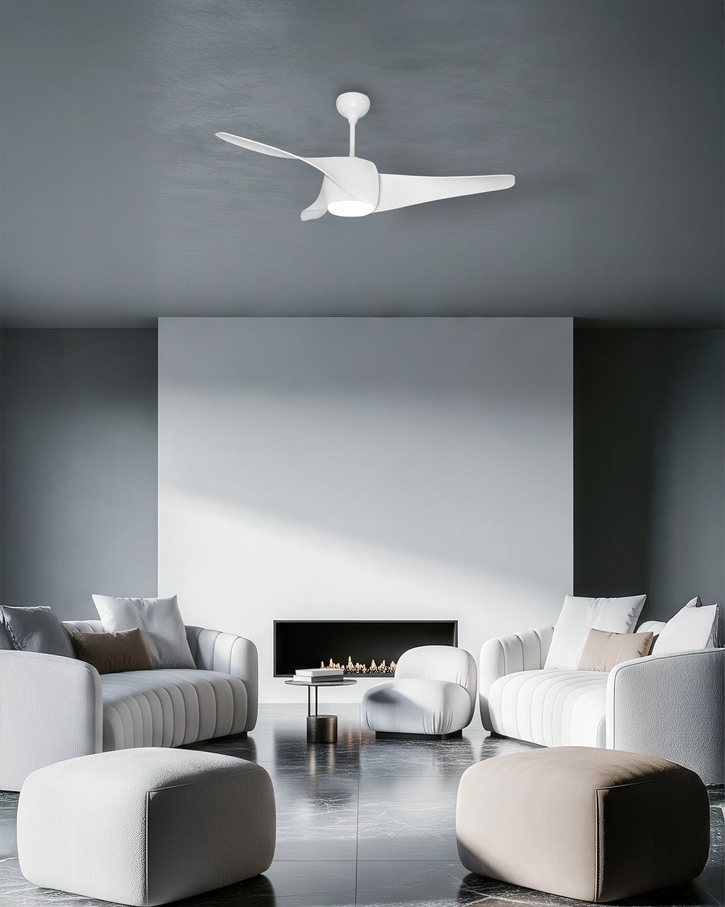 Wave White LED- Simply Modern Fan