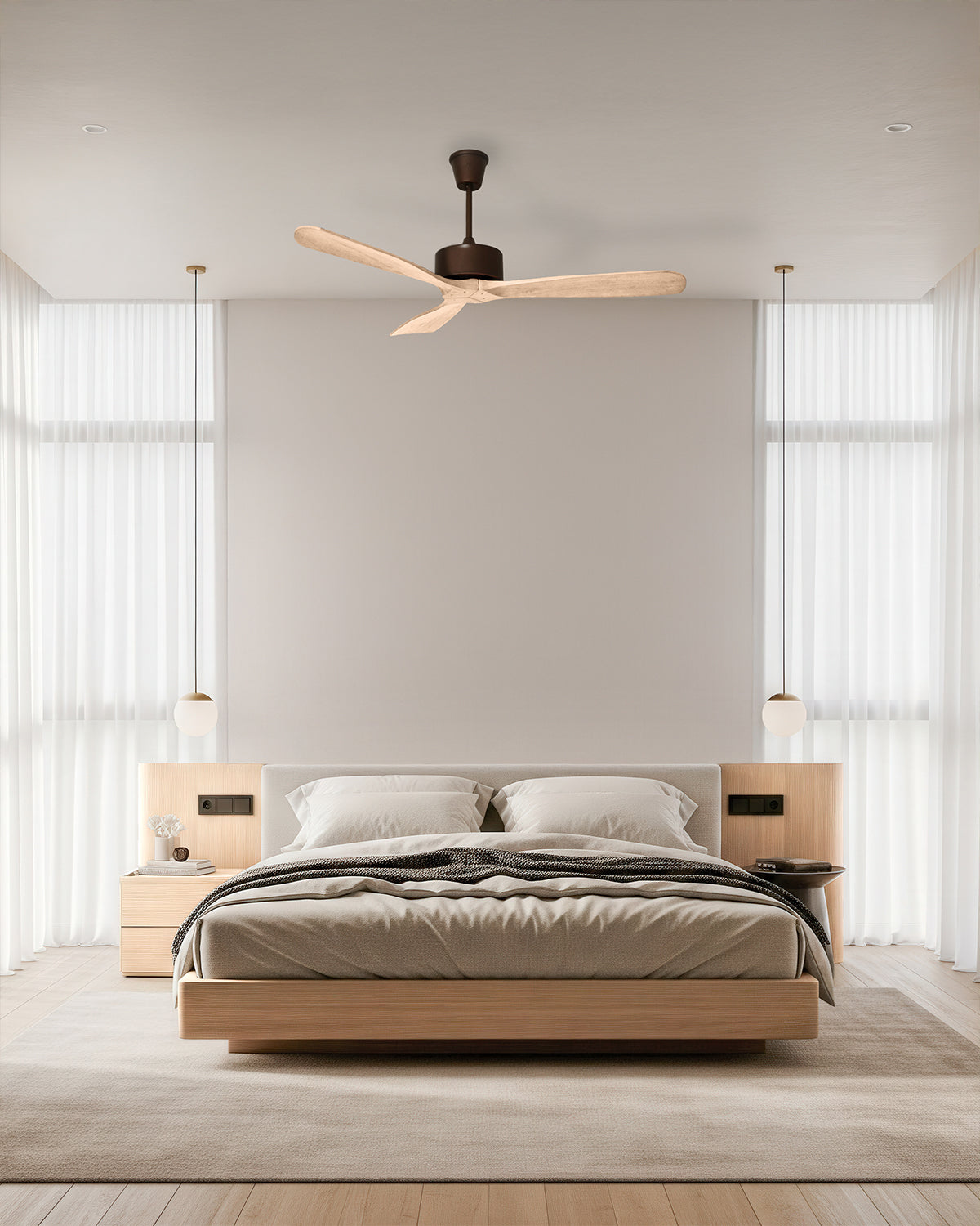 Cherry - Modern Wooden Fan
