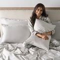 Piping Luxe Pillowcase Pair | 600 Thread Count | Standard | Silver