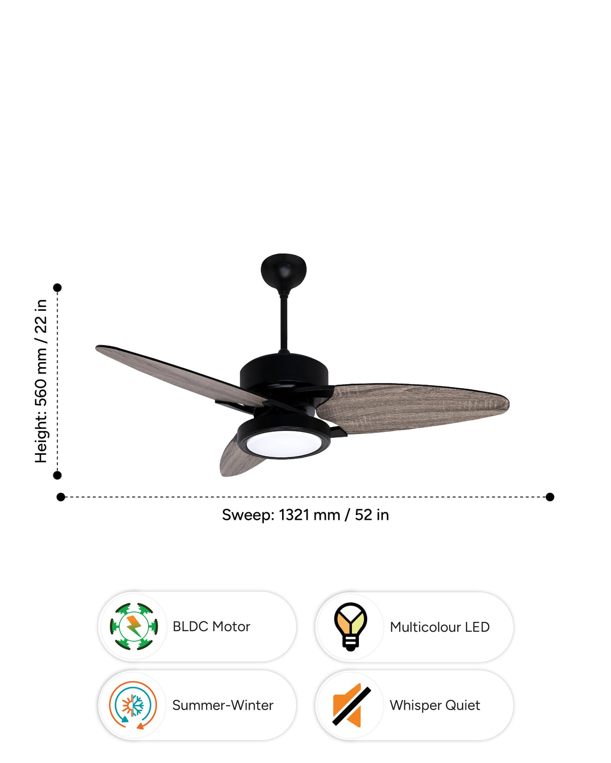 Propeller (Reversible Blades) - Modern Wooden