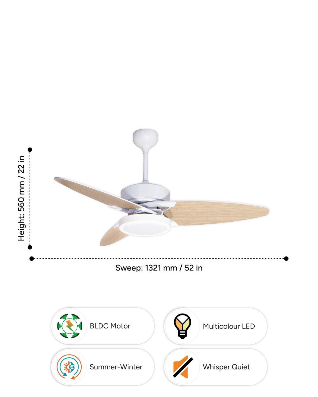 Propeller (Reversible Blades) - Modern Wooden