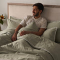 Piping Hotel Sheet Set | 300 Thread Count | Flat King | Sage