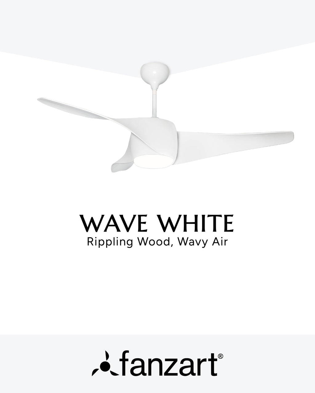 Wave White LED- Simply Modern Fan