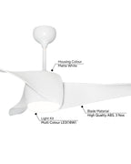 Wave White LED- Simply Modern Fan