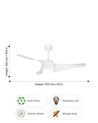 Wave White LED- Simply Modern Fan
