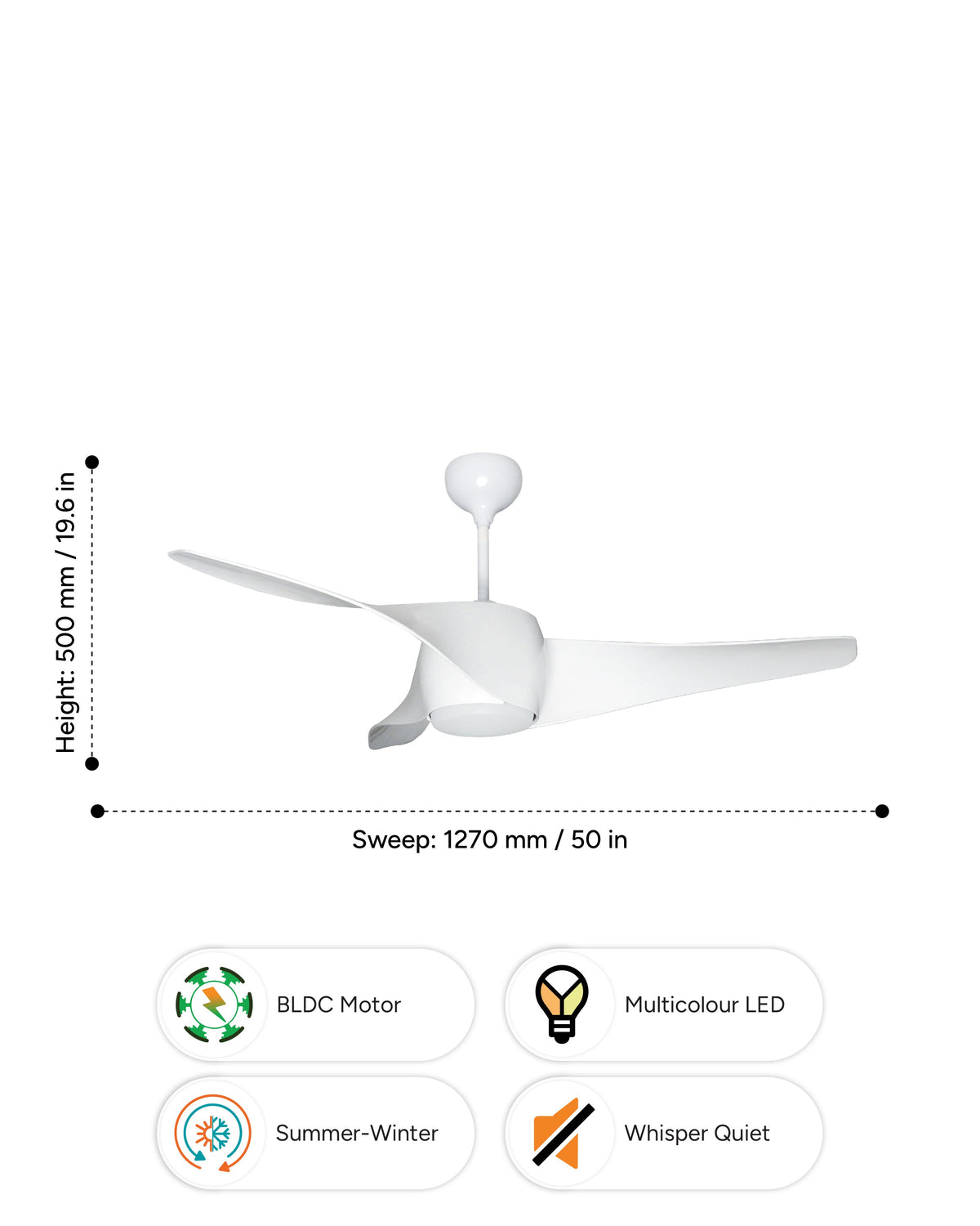 Wave White - Simply Modern Fan
