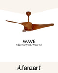Wave Brown- Modern Wooden Fan