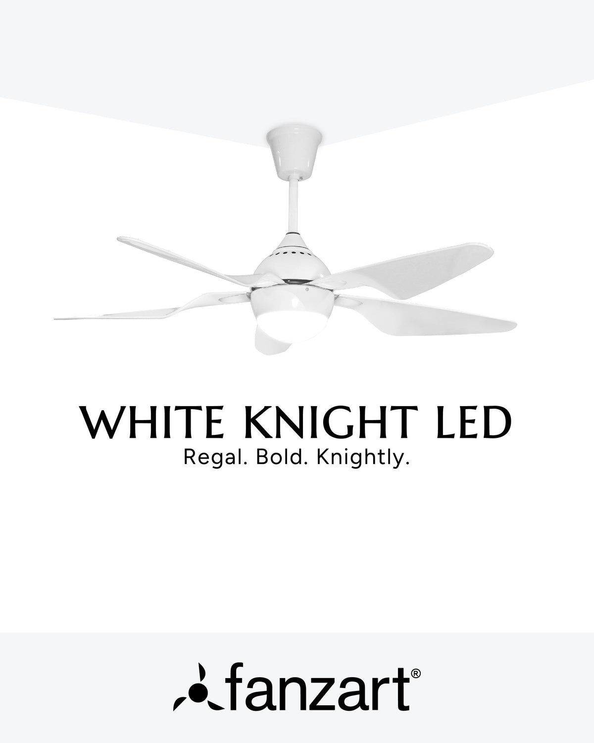 White Knight LED - Simply Modern Fan