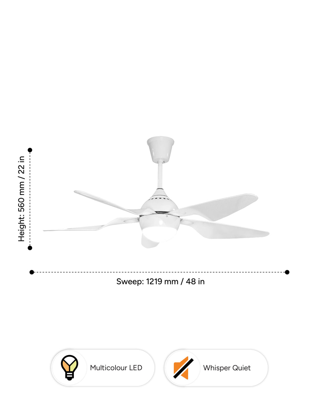 White Knight LED - Simply Modern Fan