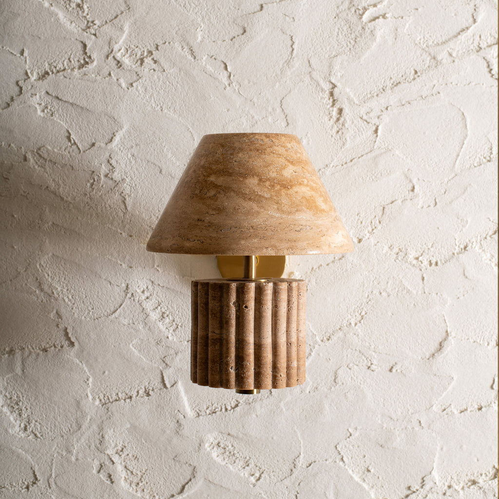 Rio Wall Light - Travertine — Harshita Jhamtani Designs