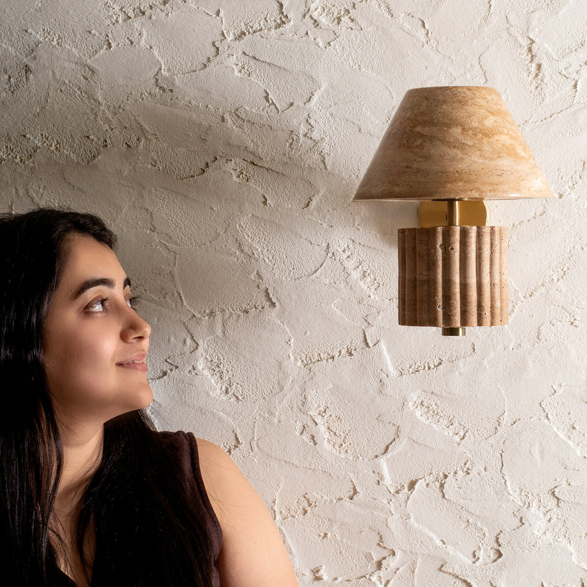 Rio Wall Light - Travertine — Harshita Jhamtani Designs