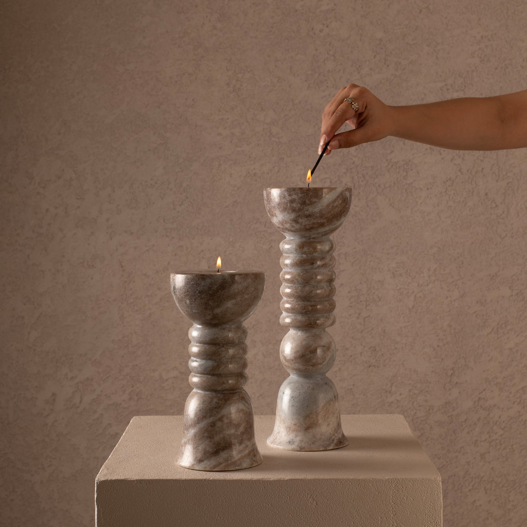 Chime candle stand -Torrento Marble — Harshita Jhamtani Designs