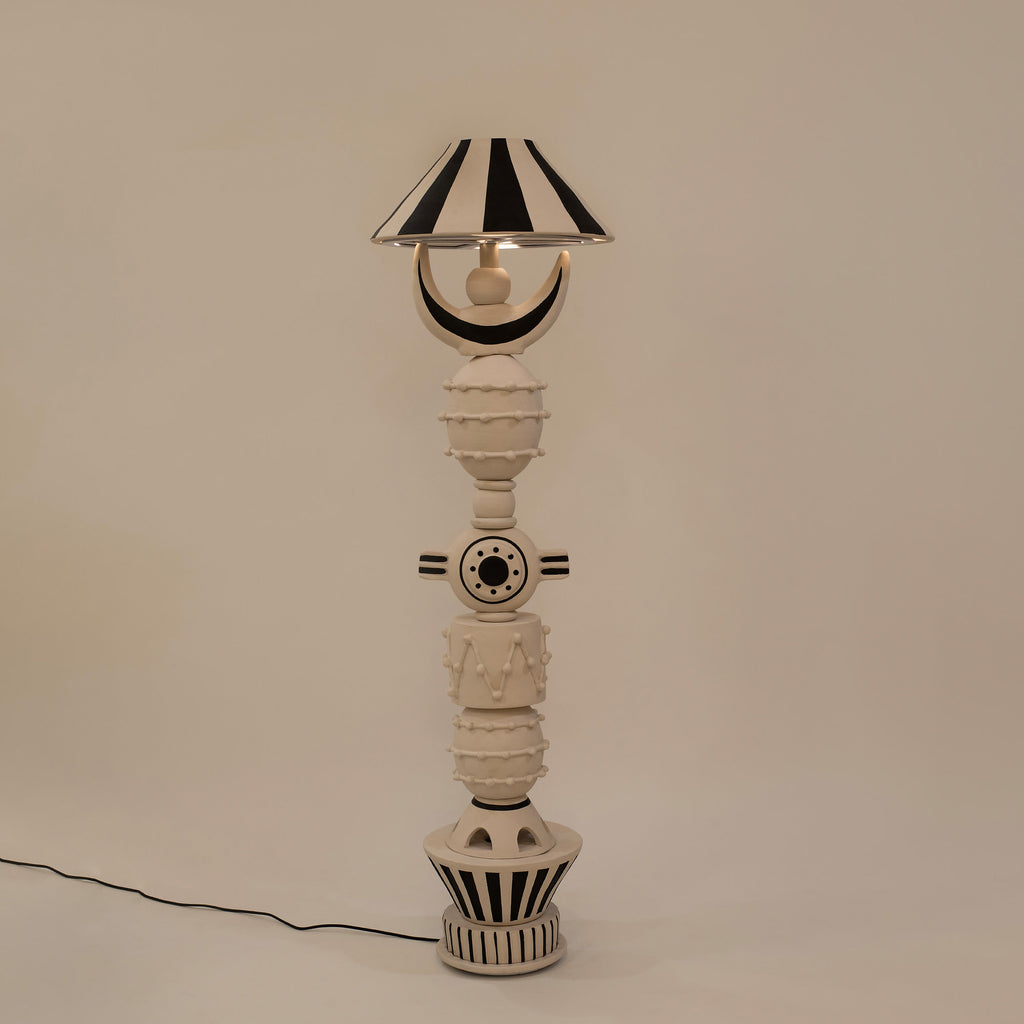Mono Asteroid - Clay Floor Lamp — Harshita Jhamtani Designs