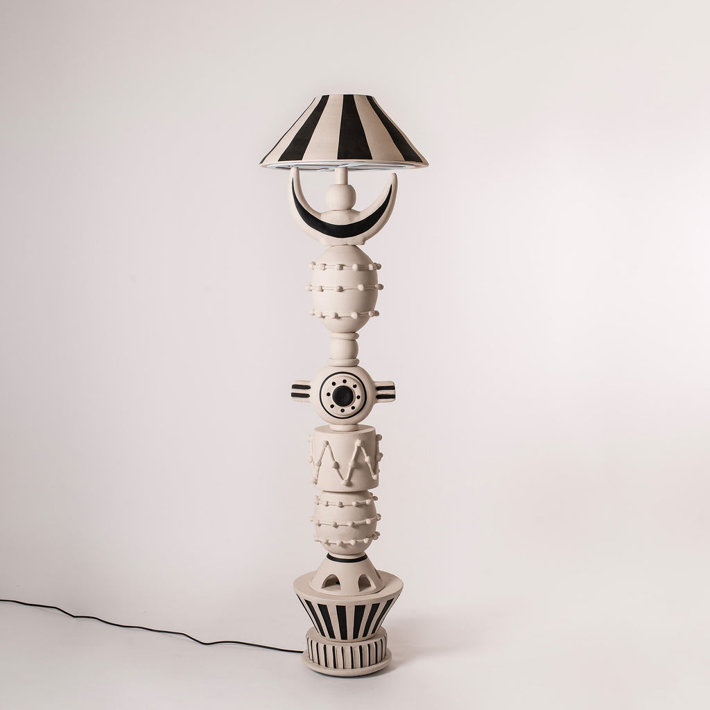 Mono Asteroid - Clay Floor Lamp — Harshita Jhamtani Designs