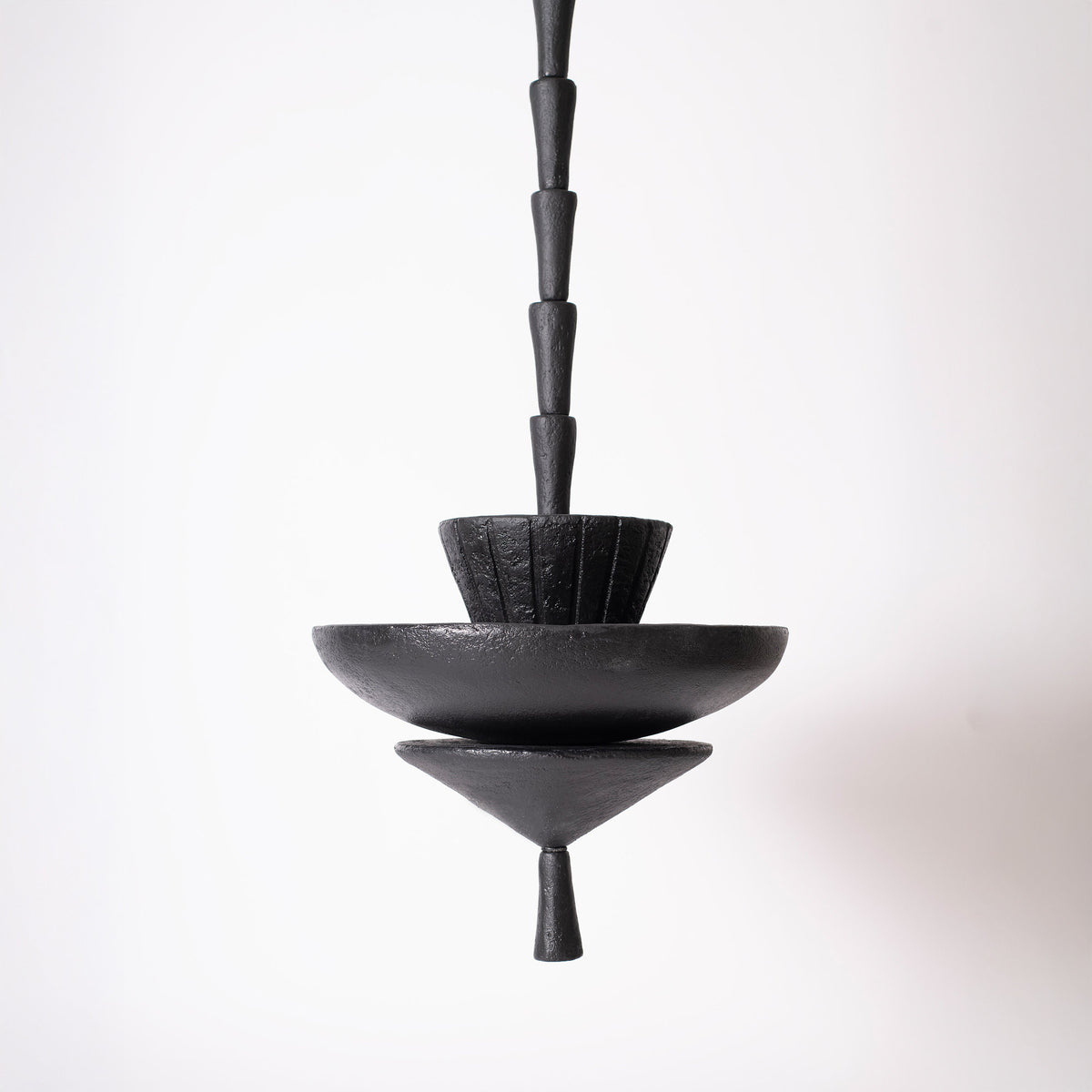 Clay Cone Pendant - Textured Black — Harshita Jhamtani Designs