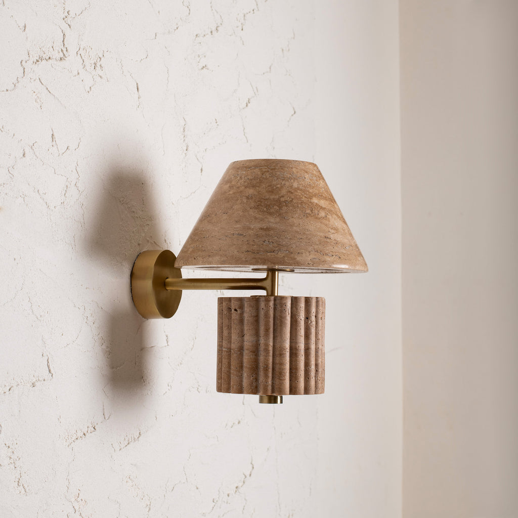 Rio Wall Light - Travertine — Harshita Jhamtani Designs